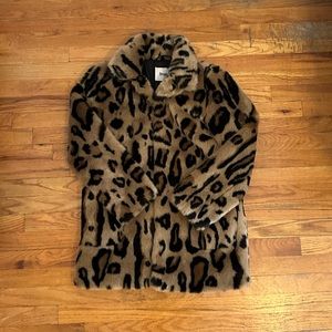 STAND STUDIO Faux Fur Coat leopard print